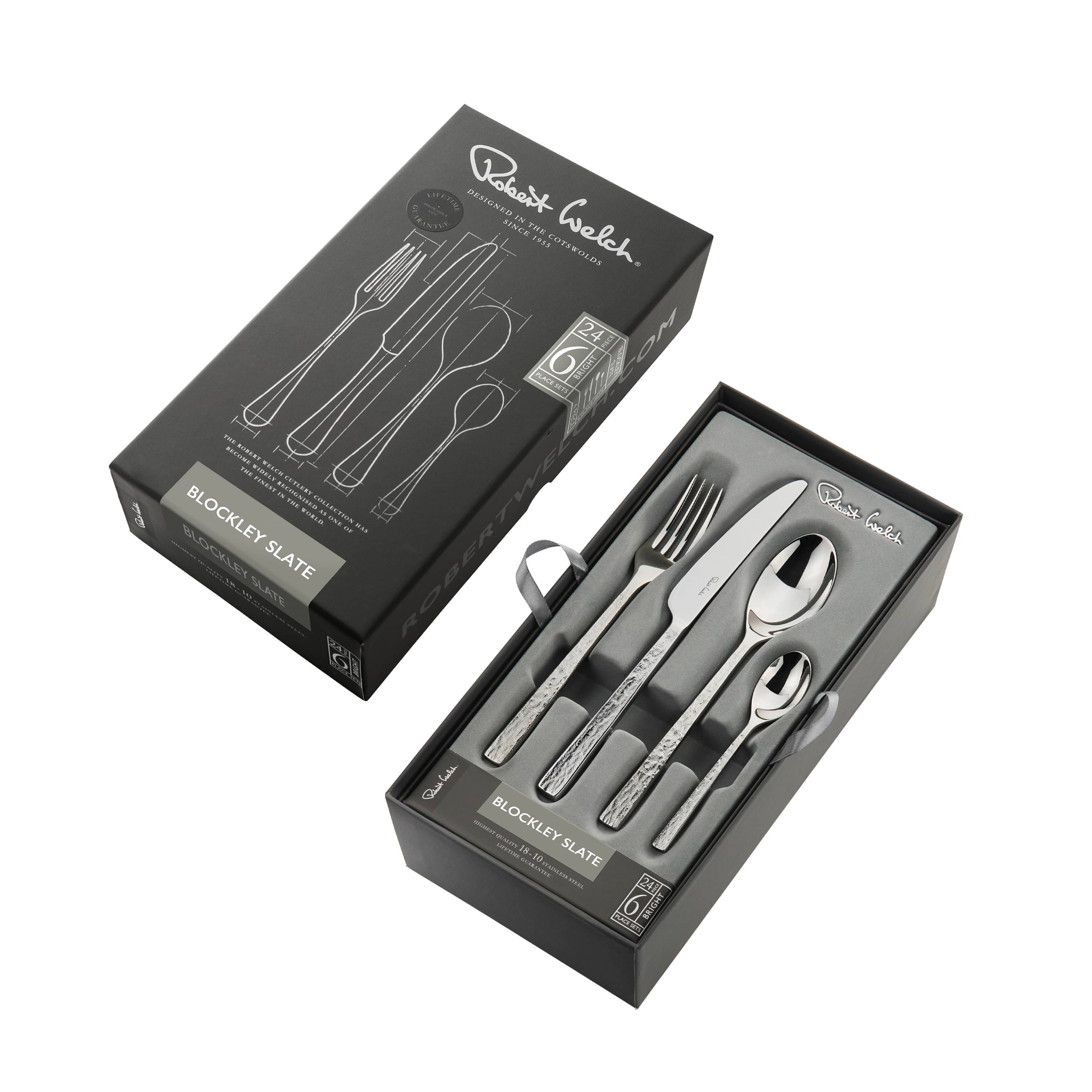 Blockley Slate Bright Cutlery Set, 24 Piece for 6 People - Image 3