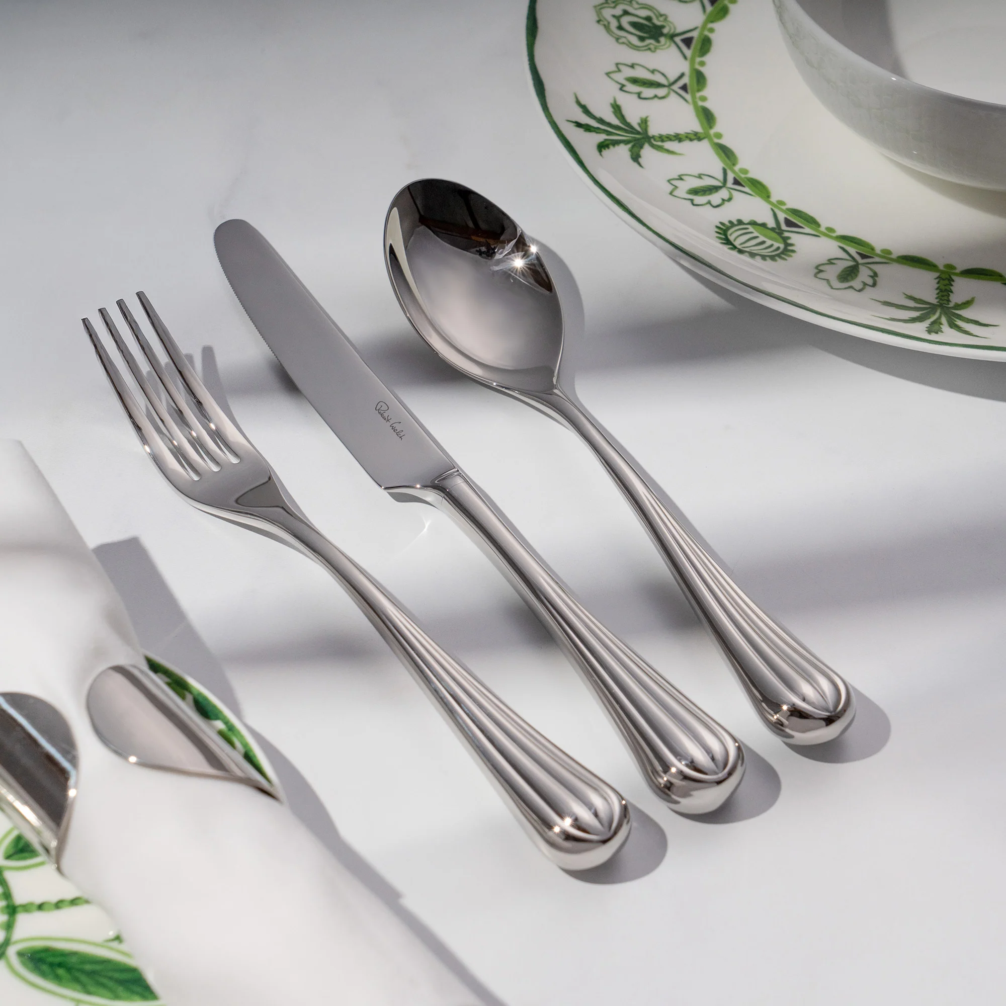 Palm Air Bright Cutlery Set, 84 Piece for 12 People - Image 7