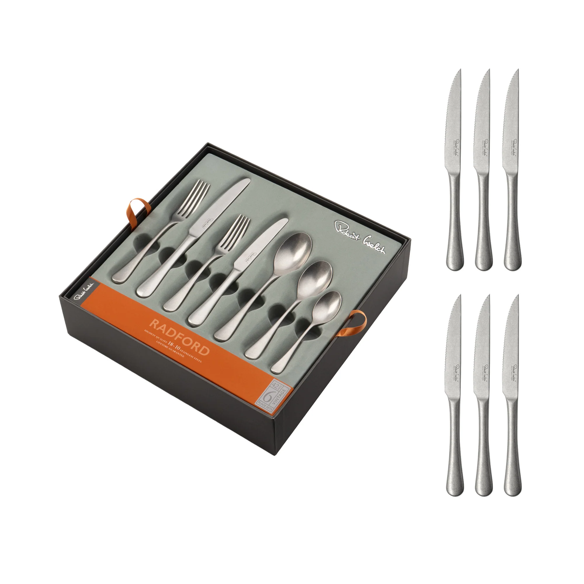 Radford Vintage Cutlery Set, 48 Piece Set for 6 People - 6 Free Steak Knives - Image 3