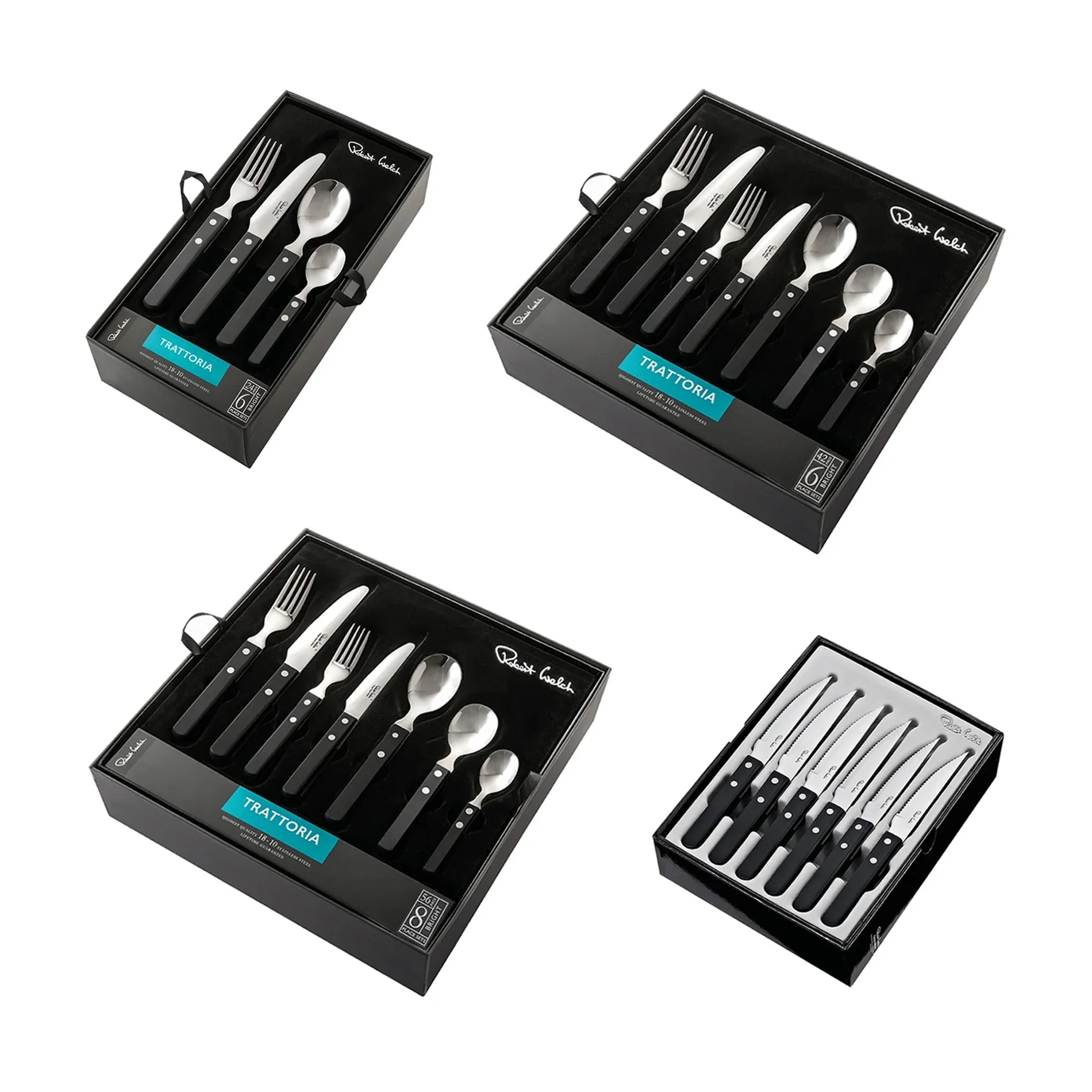 Trattoria Bright Cutlery Set, 24 Piece for 6 People - Image 6